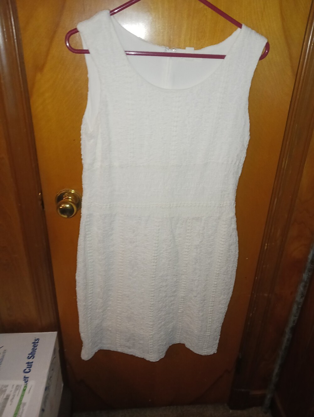 Coldwater Creek White Textured Sleeveless Dress